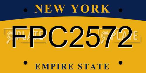 FPC2572 New York License Plate