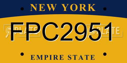 FPC2951 New York License Plate