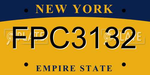 FPC3132 New York License Plate