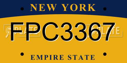 FPC3367 New York License Plate