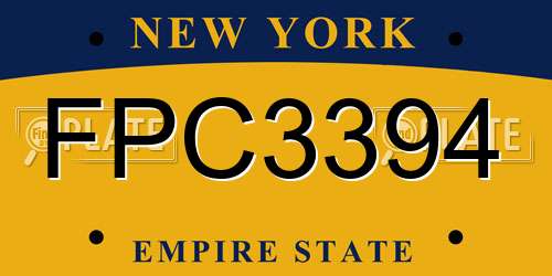 FPC3394 New York License Plate