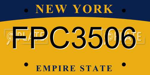 FPC3506 New York License Plate