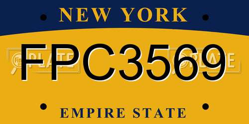 FPC3569 New York License Plate