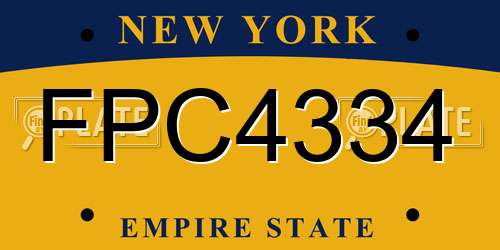 FPC4334 New York License Plate