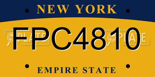 FPC4810 New York License Plate
