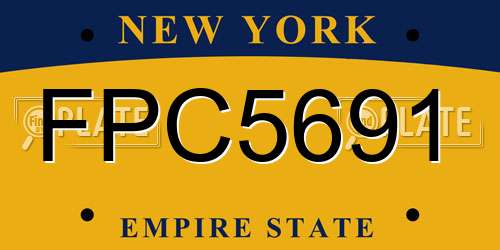FPC5691 New York License Plate