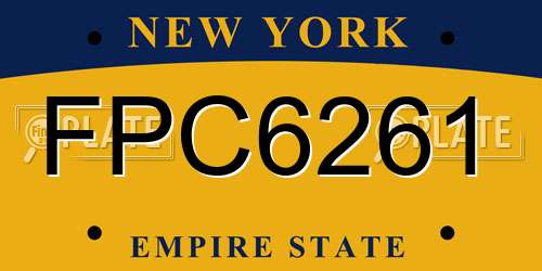 FPC6261 New York License Plate