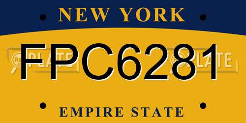 FPC6281 New York License Plate