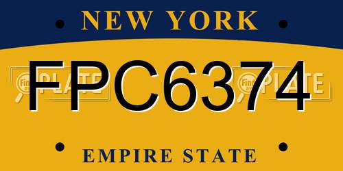 FPC6374 New York License Plate