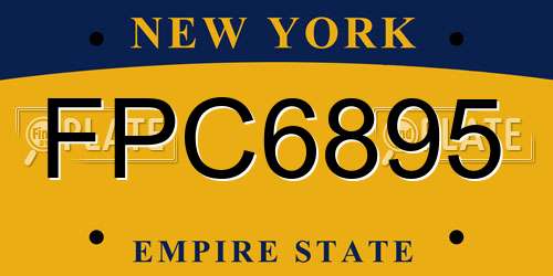 FPC6895 New York License Plate