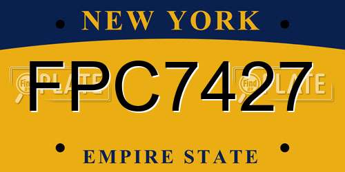 FPC7427 New York License Plate