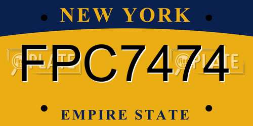 FPC7474 New York License Plate