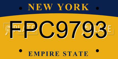 FPC9793 New York License Plate