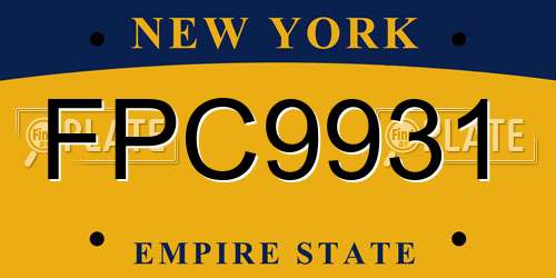 FPC9931 New York License Plate