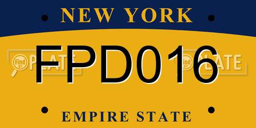 FPD016 New York License Plate