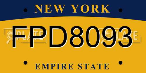 FPD8093 New York License Plate