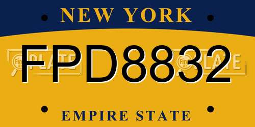 FPD8832 New York License Plate