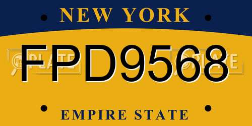 FPD9568 New York License Plate