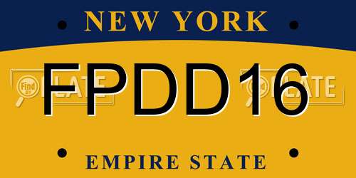 FPDD16 New York License Plate