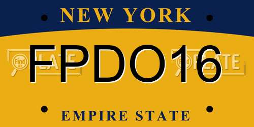 FPDO16 New York License Plate