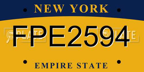 FPE2594 New York License Plate