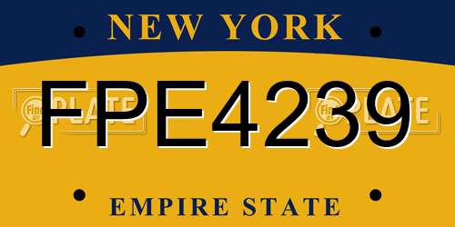 FPE4239 New York License Plate