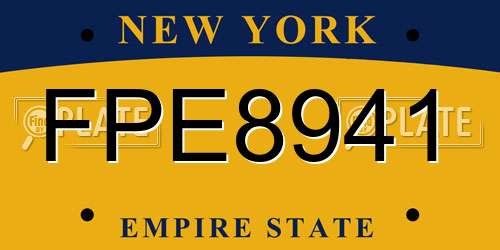 FPE8941 New York License Plate