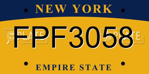 FPF3058 New York License Plate