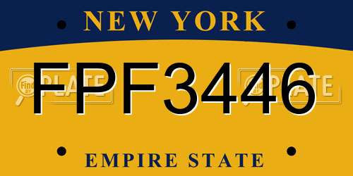 FPF3446 New York License Plate