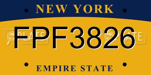 FPF3826 New York License Plate
