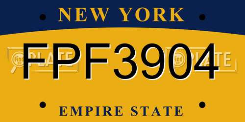 FPF3904 New York License Plate