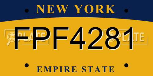 FPF4281 New York License Plate