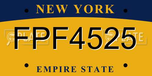 FPF4525 New York License Plate