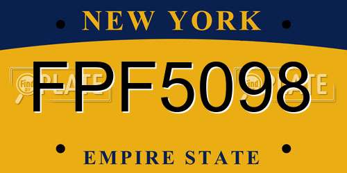 FPF5098 New York License Plate