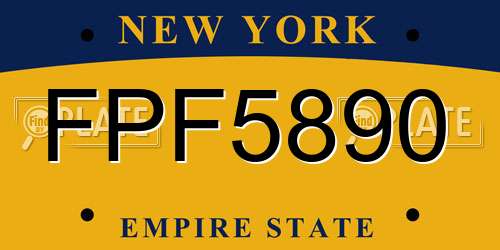 FPF5890 New York License Plate