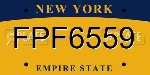 FPF6559 New York License Plate