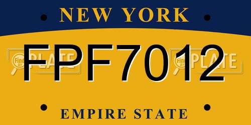 FPF7012 New York License Plate