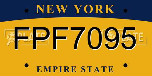 FPF7095 New York License Plate