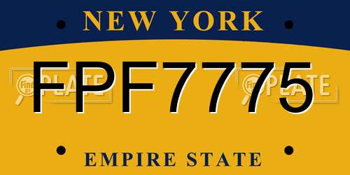 FPF7775 New York License Plate