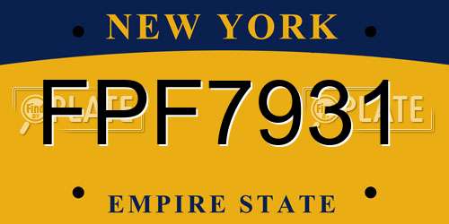 FPF7931 New York License Plate