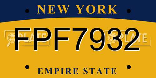 FPF7932 New York License Plate