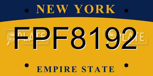 FPF8192 New York License Plate