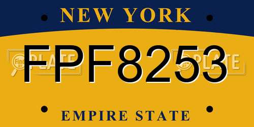 FPF8253 New York License Plate