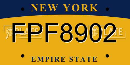 FPF8902 New York License Plate