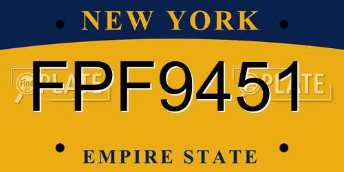 FPF9451 New York License Plate