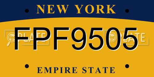 FPF9505 New York License Plate