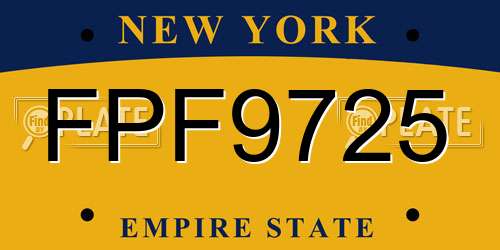 FPF9725 New York License Plate