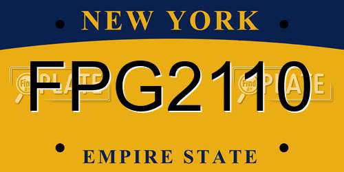 FPG2110 New York License Plate