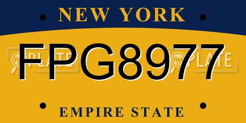 FPG8977 New York License Plate