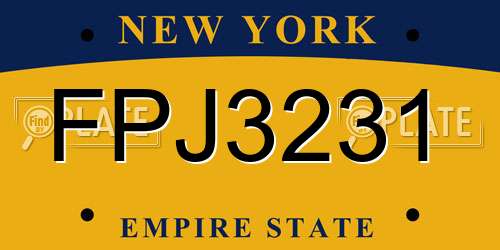 FPJ3231 New York License Plate
